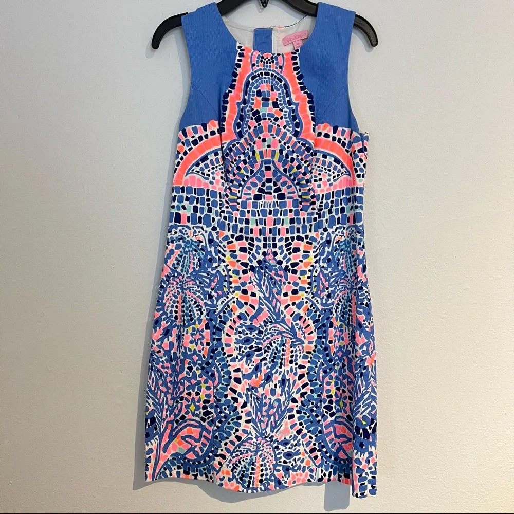 Lilly Pulitzer Mila Shift Tic Tac Tile Shift Dress - Picture 1 of 4